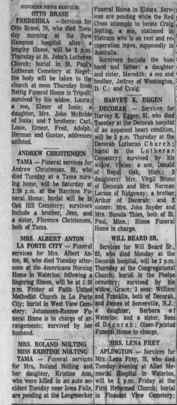 Clipping from The Courier